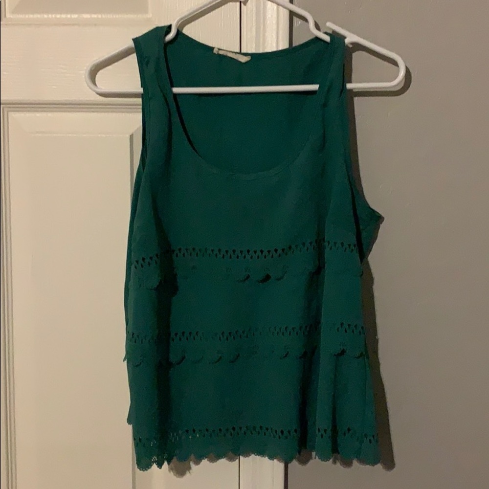 Emerald green tank top blouse